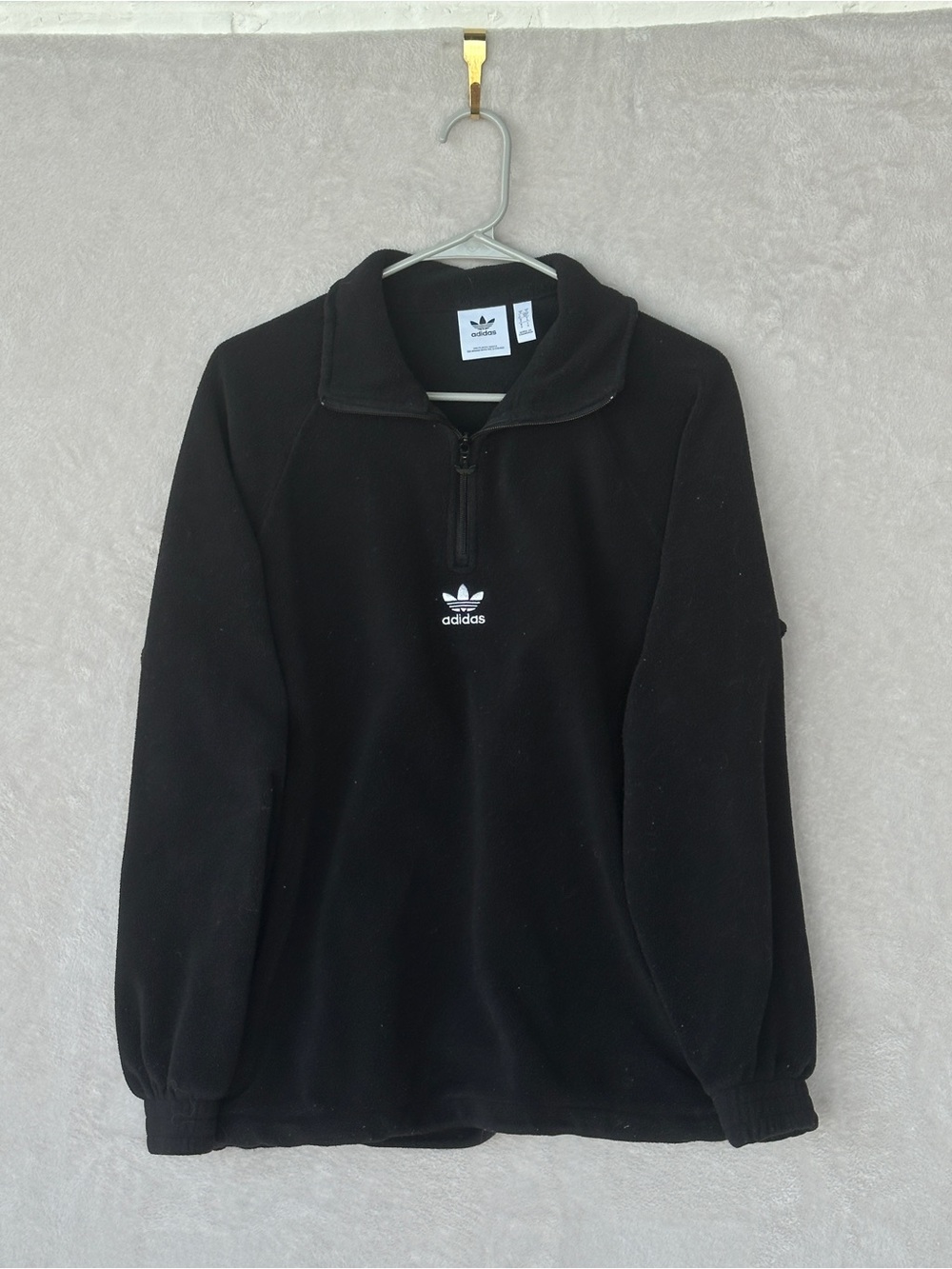 adidas Black Half-Zip Fleece Pullover